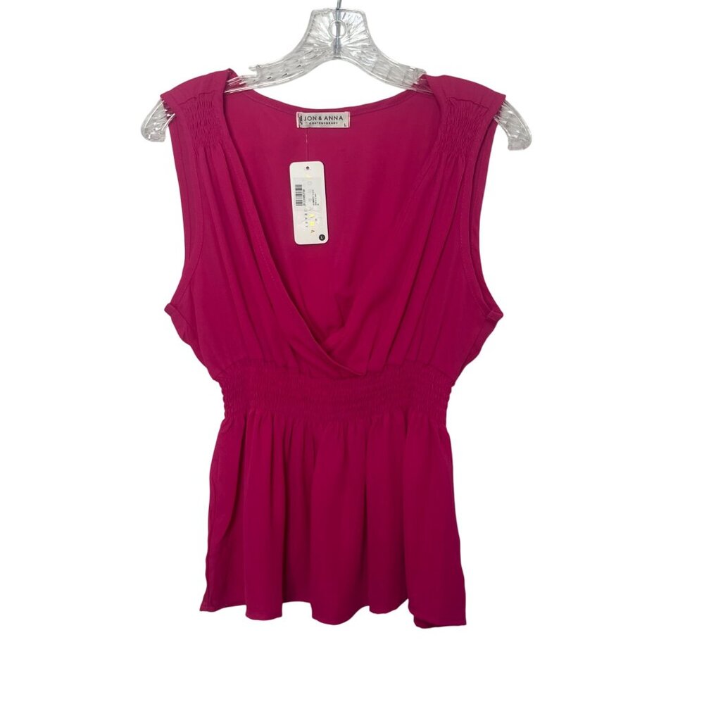 Jon & Anna Sleeveless Blouse‎ Shirt Womens Medium Pink New